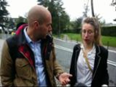 Manifestation anti-forages au Palais Beaumont - Olivier Dubucquoy, militant Nature Océan infiltré dans la salle de congrès