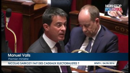 Nicolas Sarkozy : clin d’œil à Manuel Valls sur les "cadeaux" électoralistes