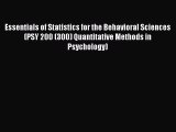 Read Books Essentials of Statistics for the Behavioral Sciences (PSY 200 (300) Quantitative