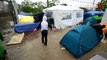 Dans le camp de réfugiés rue d'Aubervilliers