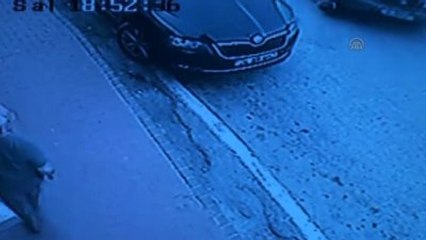 Kaza Anı Güvenlik Kamerasına Yansıdı