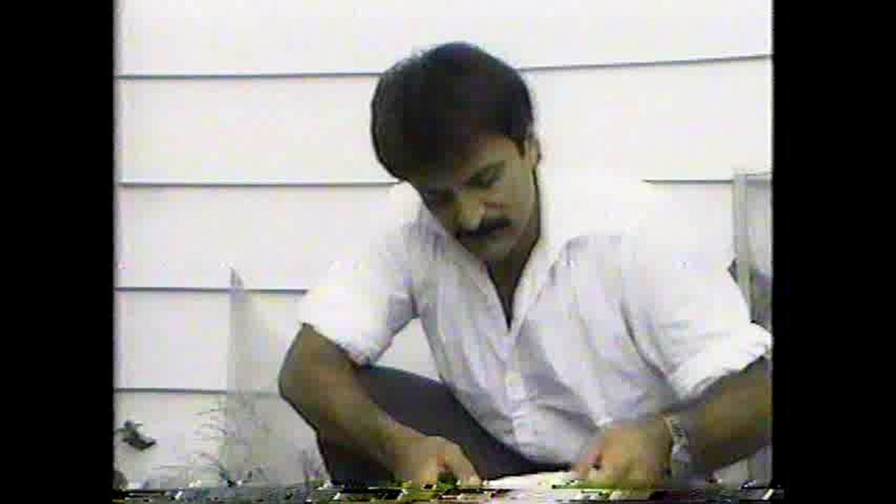 Tom Savini using a condom for a bullet shot wound.