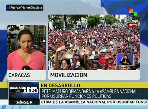 Venezuela: demandará gob. a Asamblea Nacional por usurpar funciones