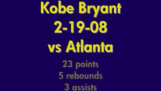Kobe Bryant 23 points vs Atlanta Hawks HD high def HQ