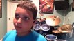 9 year old boy playing drums
