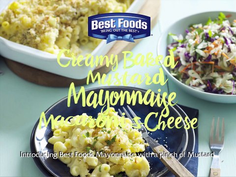CREAMY BAKED MUSTARD MAYONNAISE MACARONI & CHEESE