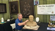 EricTheSculptor ( Eric Haggin ) portrait sculpting at art festival. EricTheSculptor@gmail.com