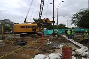 Obras de Pilotaje en el puente de la 29 con circunvalar