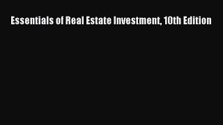 Download Essentials of Real Estate Investment 10th Edition PDF Free