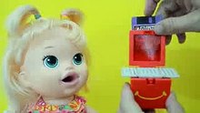 My Baby Alive Doll Sara and Surprises McDonald's !!! In Portuguese