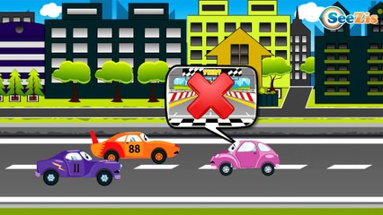 Car Cartoon for kids. Racing Cars. Race Training. Track with obstacles. Season 1. Episode 20