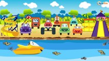 Car Cartoons for children. Truck & Racing Cars vs Monster Truck. Cars and Trucks on the beach