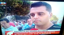 Trabalhadores da Soares Da Costa em luta pelos salários (20/07/2015 - Sic).