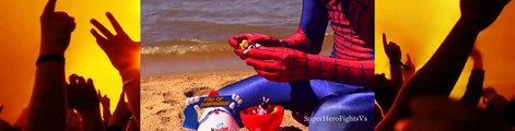 Spiderman In Real Life Surprise Egg Kinder Mickey Mouse Minnie Mouse Super Hero Fights Vs