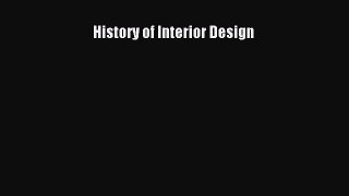 PDF History of Interior Design Free Books