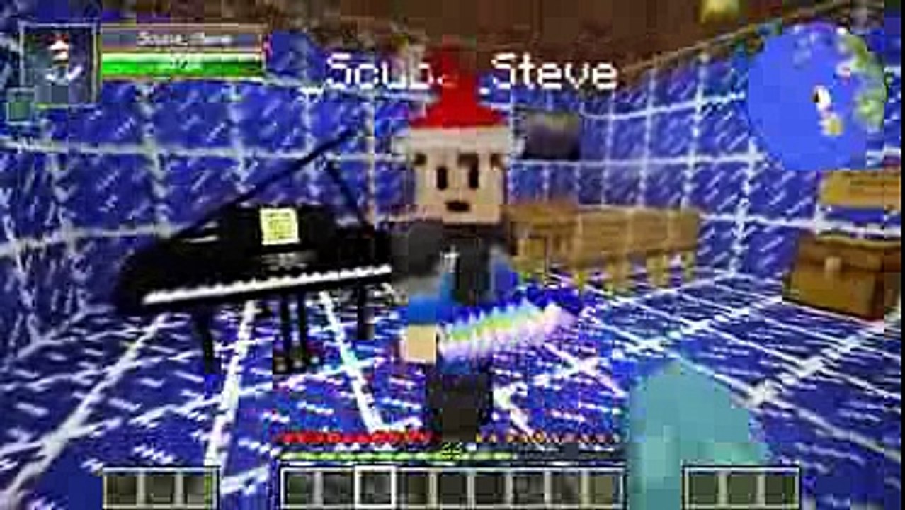 Minecraft CRAZY CRAFT - SCUBA STEVE BUILDS LITTLE CARLY A TREEHOUSE!!