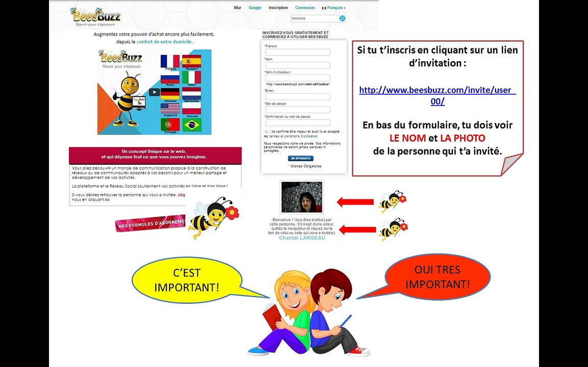 Nous t'expliquons comment t'inscrire sur BeesBuzz