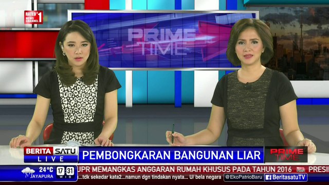 20 Bangunan Liar Kali Angke Dibongkar