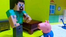 Aniversario do Steve Minecraft na casa do George Pig - Novelinha da Peppa Pig e Minecraft Peppa Pig