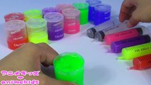 How To Make Slime Clay Toy Rainbow Syringer Slime Colors ❤ animekids アニメキッズ animation カラフル スライム