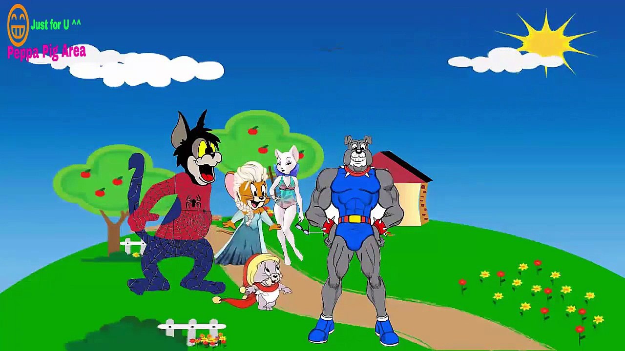 #peppa pig #super heroes #Spiderman #Tom and jerry Cartoon #Finger family  Lyrics #Frozen elsa