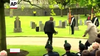 RAW-Canadian DOPLOMAT Kevin Vickers TAKES DOWN a PROTESTER at the Easter Rising Ceremony in Ireland
