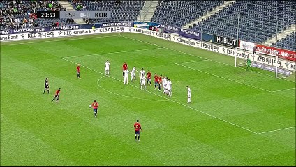 David Silva Amazing Off-The-Crossbar Free Kick Goal vs South Korea!
