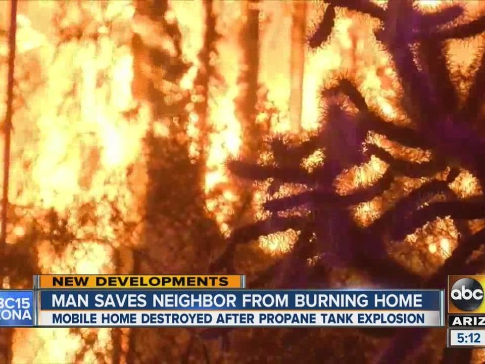 Neighbors rush into burning home to save man