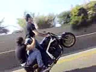 THE GIRL ON Bike wheely VERY VERY DANGEROUS