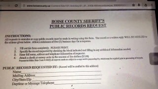 Boise County Sheriff's Public Records Request; Idaho; Is this still a fair system with modern tech