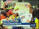Ecuatorianos realizaron protesta pacífica para la aprobación del TPS