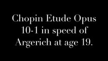 Chopin Etude Opus 10-1 at speed of Argerich age 19