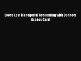 Pdf Download Loose Leaf Managerial Accounting with Connect Access Card