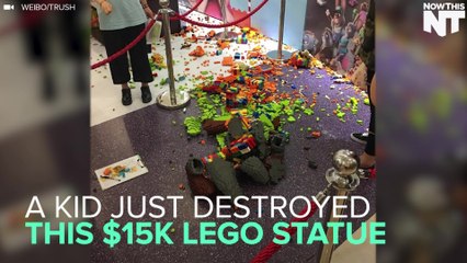Kid Destroys $15K Lego Statue In China