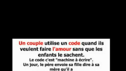 Un couple utilise un code quand ils veulent faire l’amour sans que les enfants le sachent
