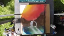 Waterfall Paddle Boarder - Spray Paint Art