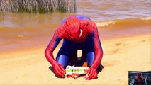 Spiderman In Real Life IRL Playing with Peppa Pig plane Super Hero Fights Vs