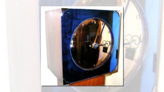 Blue Tall Clock with Hidden Cocktail Cabinet from Art Deco Period