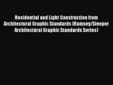 [PDF] Residential and Light Construction from Architectural Graphic Standards (Ramsey/Sleeper