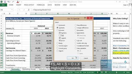 Excel Tutorial - How to Color Code Financial Models