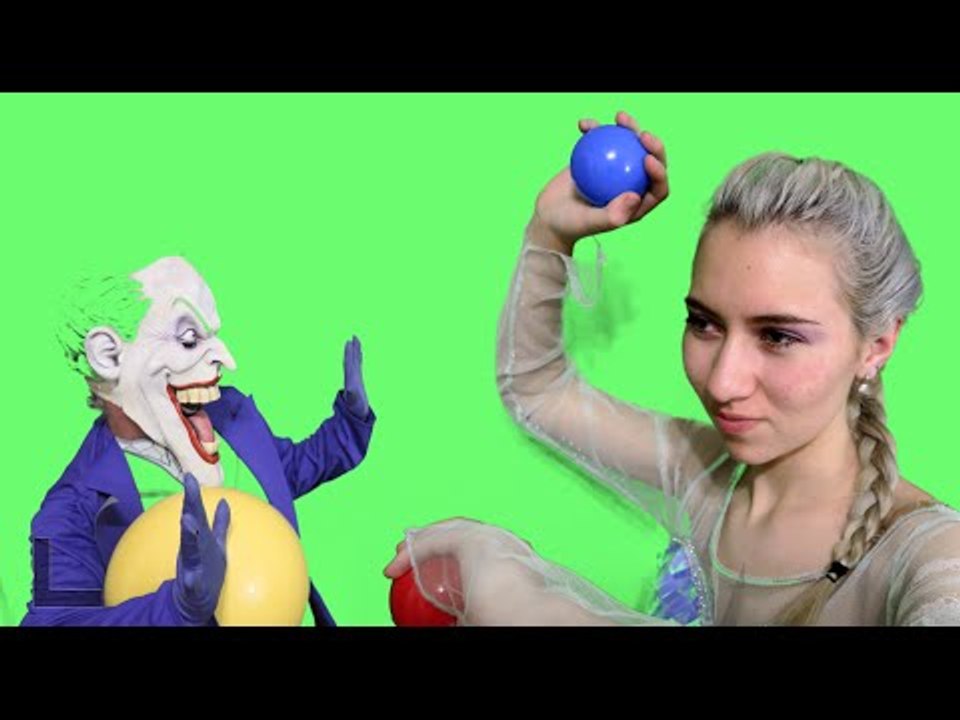 Frozen Elsa vs Joker - Colored Poo Battle! in Real Life Superhero Fun _) (1080p_60fps_H264-128kbit_AAC)