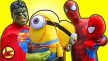 MINIONS vs Spiderman Spiderbaby Kidnapped by Minion - Super Hulk Fun Superhero in Real Life SHMIRL (1080p_50fps_H264-128kbit_AAC)