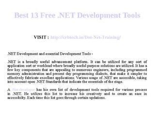Best 13 Free .NET Development Tools - CRB Tech