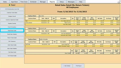Salon Software -  Reports and Utilities - SuperSalon