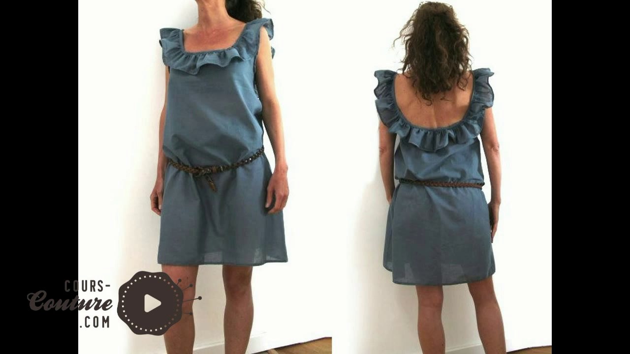 cours de couture- Patron de robe à col à volant - Tuto de couture ...