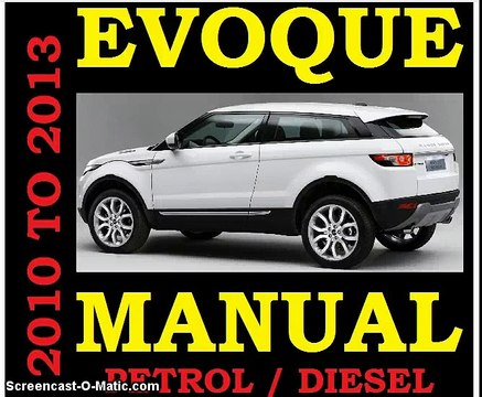 evoque range rover service workshop repair manual pdf download