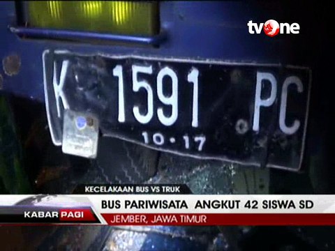 Tabrakan Truk dengan Bus Rombongan Siswa SD Tewaskan 2 Orang