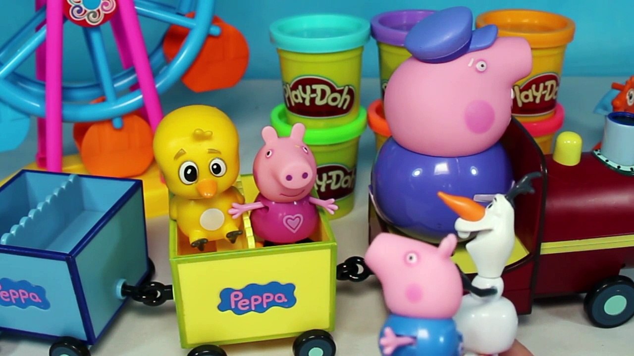 Peppa Pig Trem Vovo Parque Diversao Pintinho Amarelinho George Bonecos Roda Gigante Massinha Playdoh