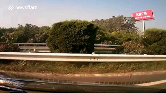 Car changing lanes involved in nasty crash