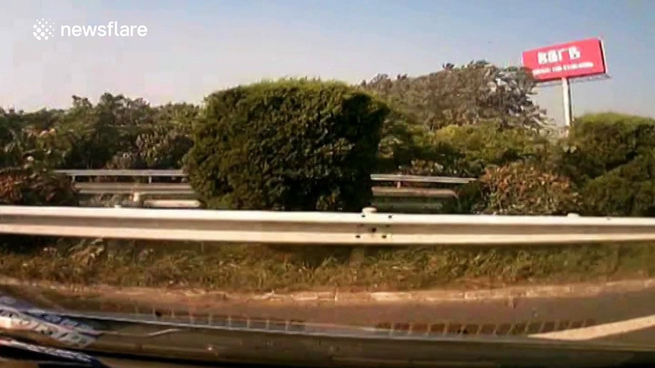 Car changing lanes involved in nasty crash